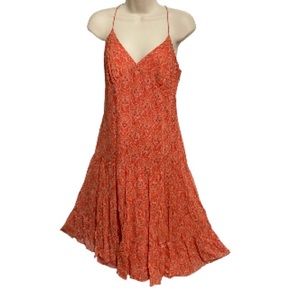 Michael Kors SILK Sweetheart V Neckline Coral Bohemian Tiered Dress by Womens 12